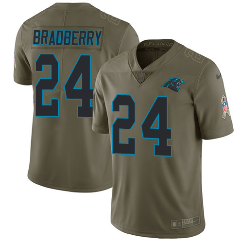 Nike Panthers #24 James Bradberry Olive Men's Stitched NFL Limited Salute To Service Jersey